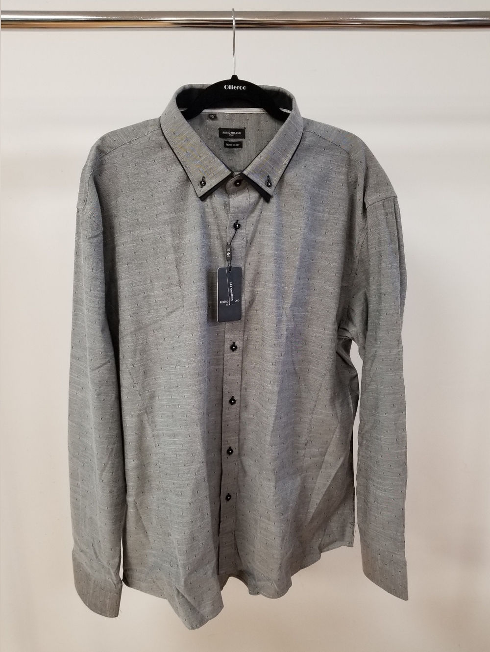 Men's Grey Button-Down Shirt
